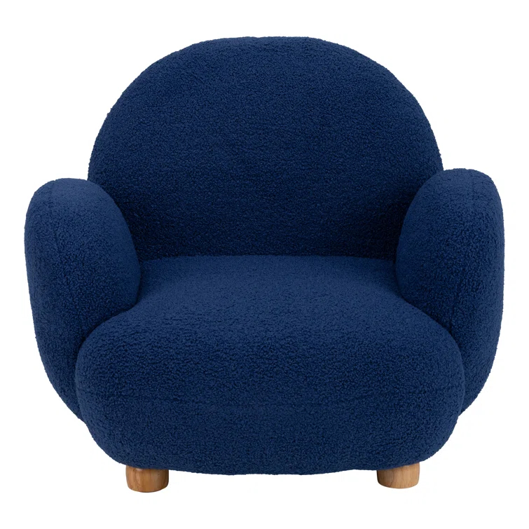 Sprogs Kids Comfy Plush Reading Chair With Arms - Sturdy Cushioned Accent Chair For Toddlers, Childrens Bedroom, Lounge, Preschool, Daycare - Teddy Bear Fabric