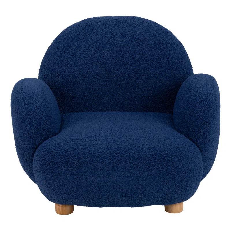 Sprogs Kids Comfy Plush Reading Chair With Arms - Sturdy Cushioned Accent Chair For Toddlers, Childrens Bedroom, Lounge, Preschool, Daycare - Teddy Bear Fabric
