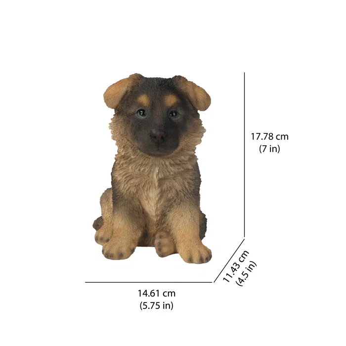 Hi-Line Gift Ltd. Sitting German Shepherd Puppy Statue