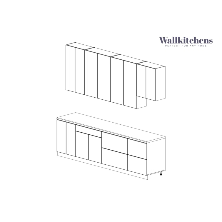 WALLKITCHENS FK-CONT 114'' W x 101'' H Medium Density Fiberboard (MDF) Kitchen Cabinet Set Ready-to-Assemble