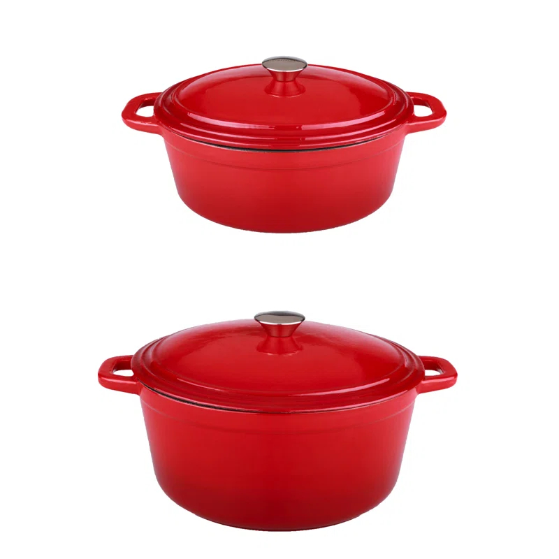 BergHOFF Neo 4Pc Cast Iron Cookware Set with 5Qt. and 7Qt. Covered Dutch Ovens