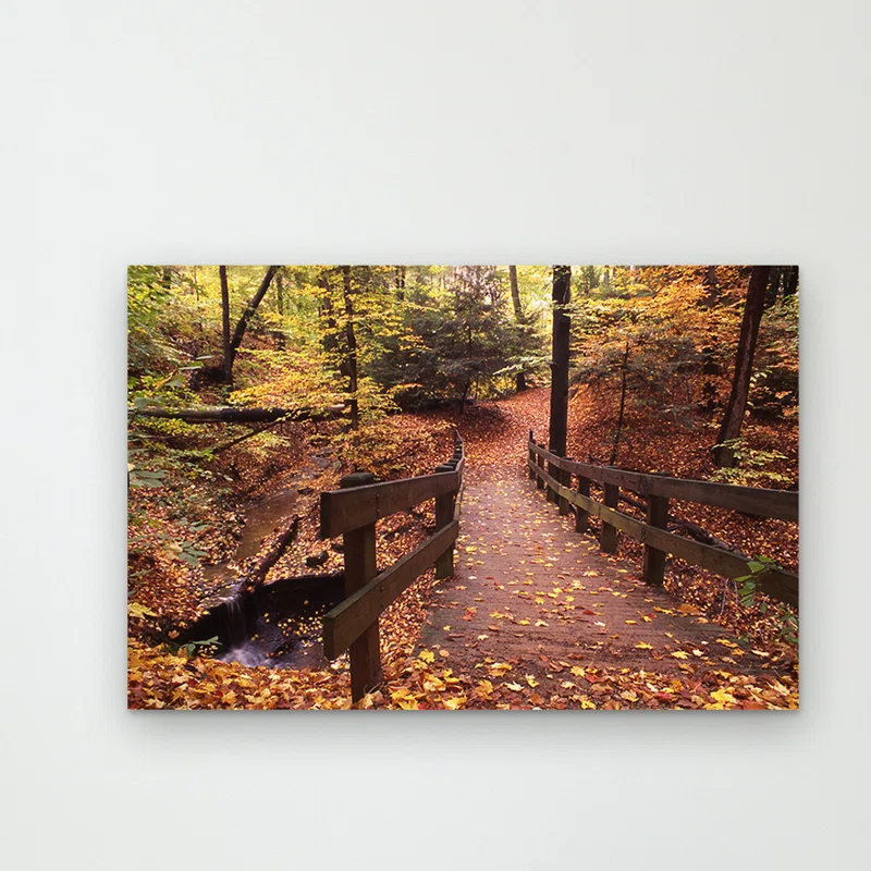 Trademark Fine Art " Autumn Bridge " by Kurt Shaffer