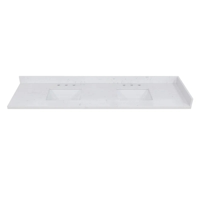 Altair Oderzo 84" Resin Double Vanity Top with Sink and 6 Faucet Holes