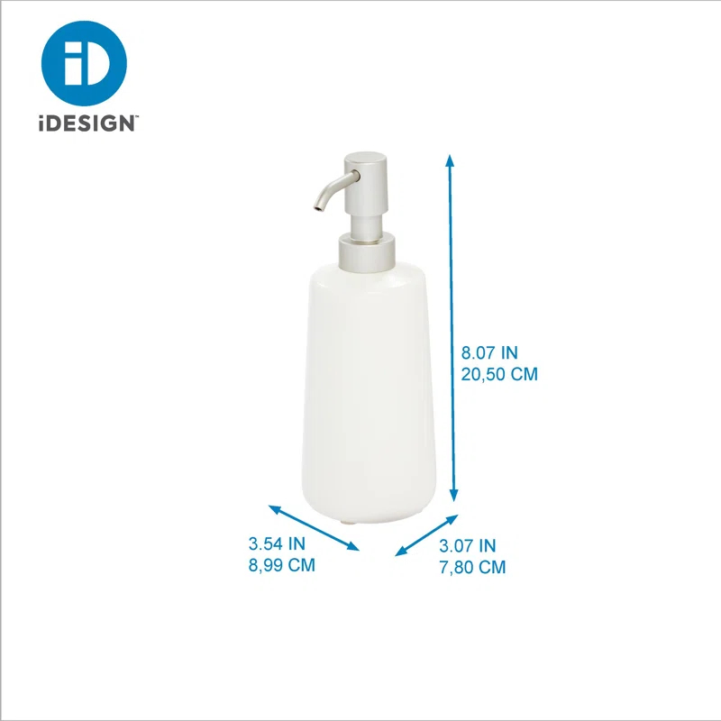 iDesign iDesign Eco Vanity Ceramic Earth Collection Refillable Tall Soap Dispenser