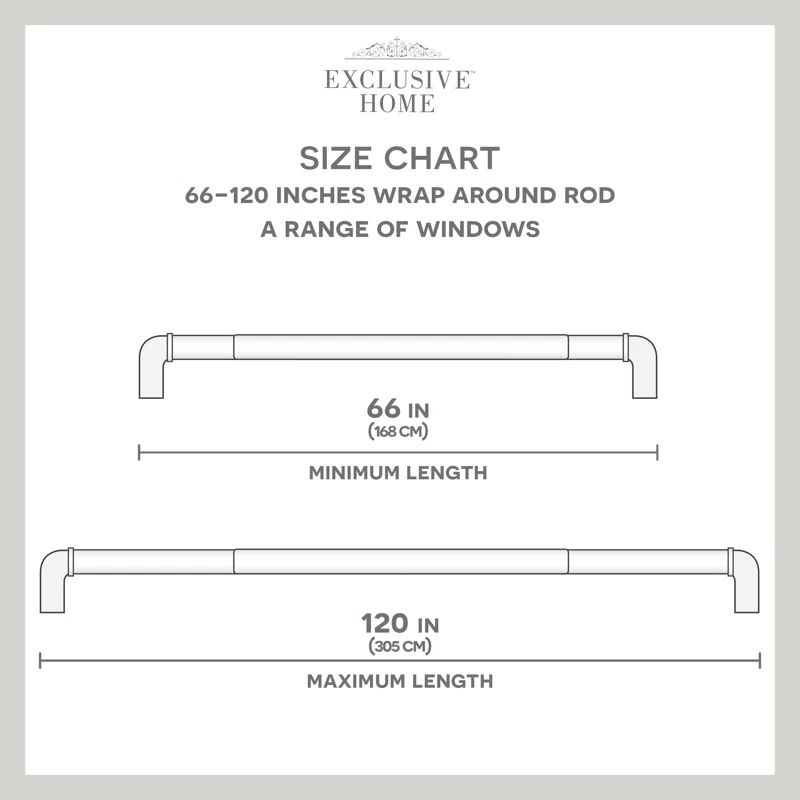 Exclusive Home Hyde Wrap Around Curtain Rod, Adjustable