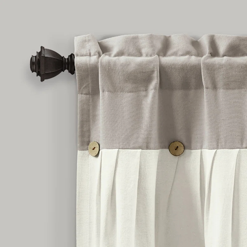 Striped Cotton Blend 52'' W Window Valance in
