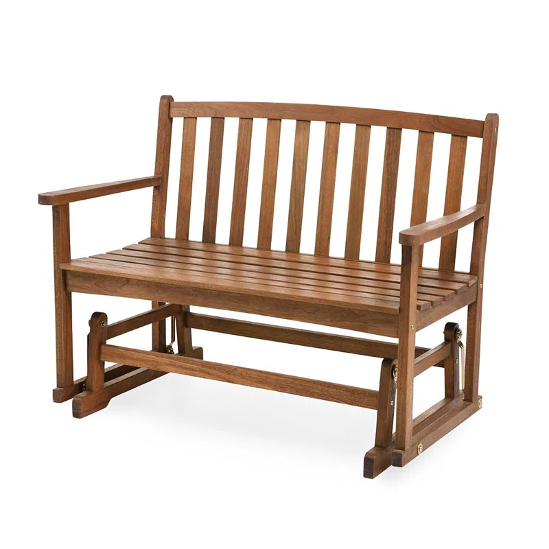 Plow & Hearth Lancaster Gliding Solid Wood Bench