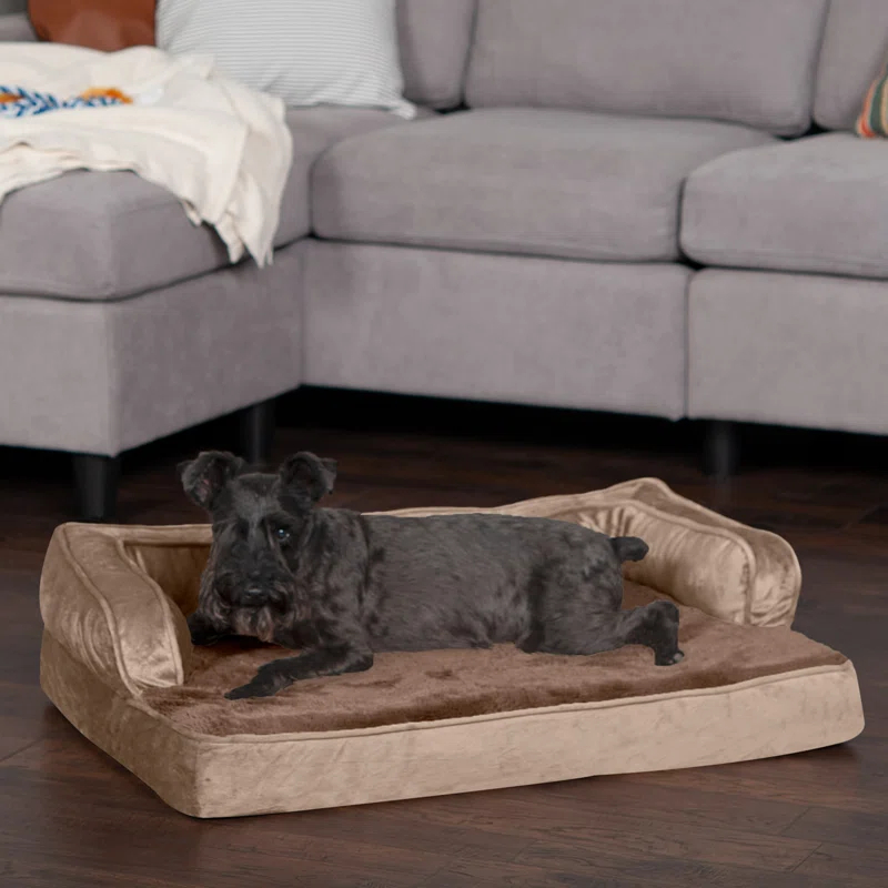 FurHaven Plush & Velvet Comfy Couch Sofa-Style Pet Bed