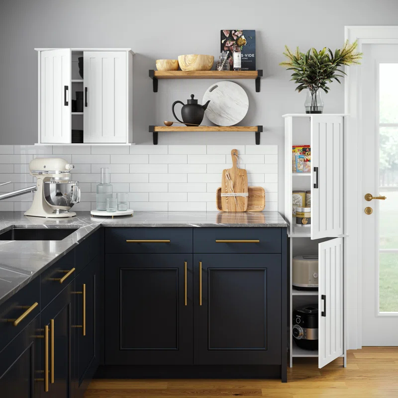 RiverRidge Home RiverRidge Monroe Two-Door Bathroom and Laundry Wall Mount Storage Medicine Cabinet with Fixed and Adjustable Shelves - White