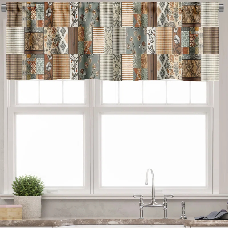 Geometric Tailored Window Valance