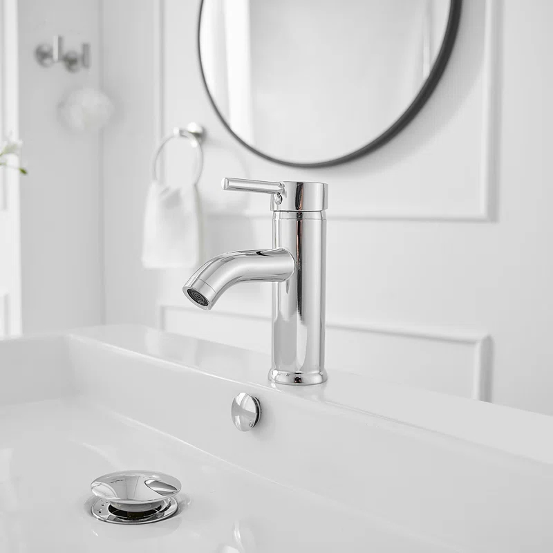 Single-Hole Single-handle Bathroom Faucet with Drain Assembly