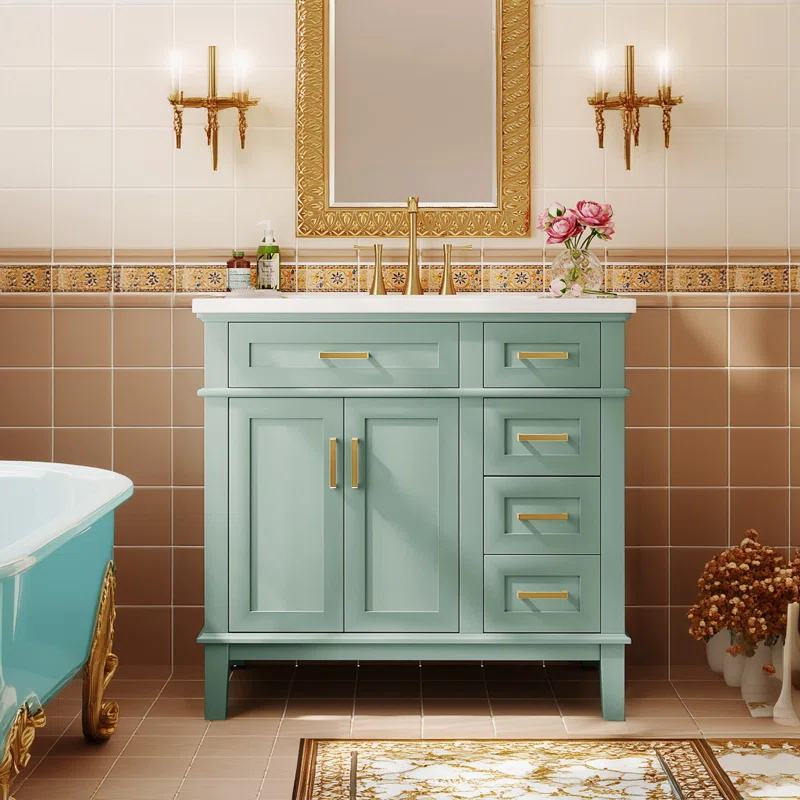 red chair Bathroom Storage 36'' Bathroom Vanity with Top
