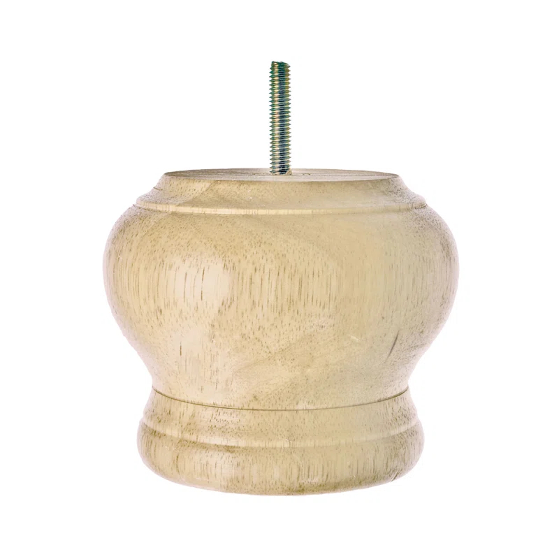 Architectural Products by Outwater L.L.C. 4 in x 4-3/4 in Unfinished Solid Hardwood Round Bun Foot