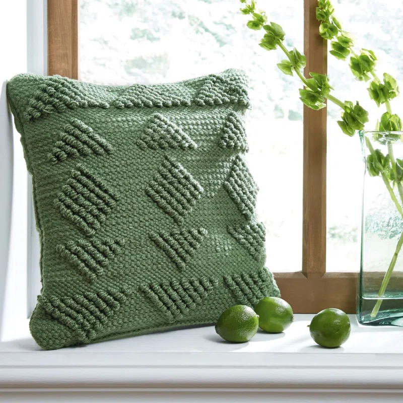 spirea Geometric Indoor/Outdoor Reversible Throw Pillow