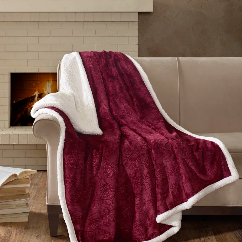 Madison Park Elma Oversized Textured Plush Throw