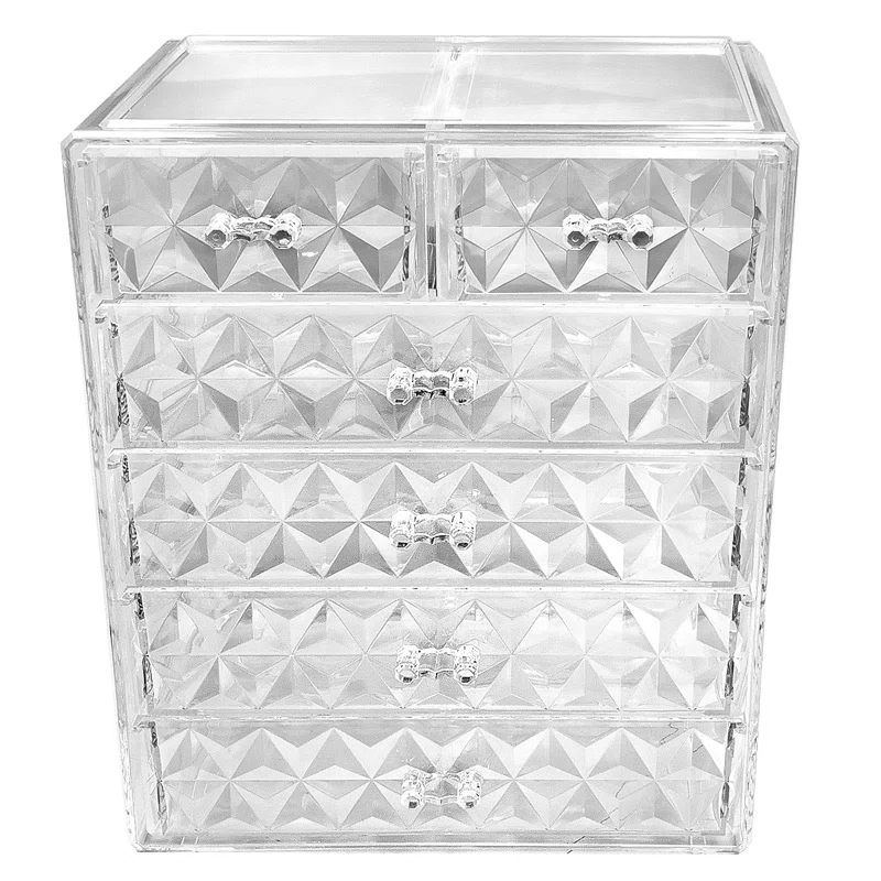 Sorbus Sorbus 6 Drawers Acrylic Makeup and Jewelry Cosmetics Organizer in Diamond Design