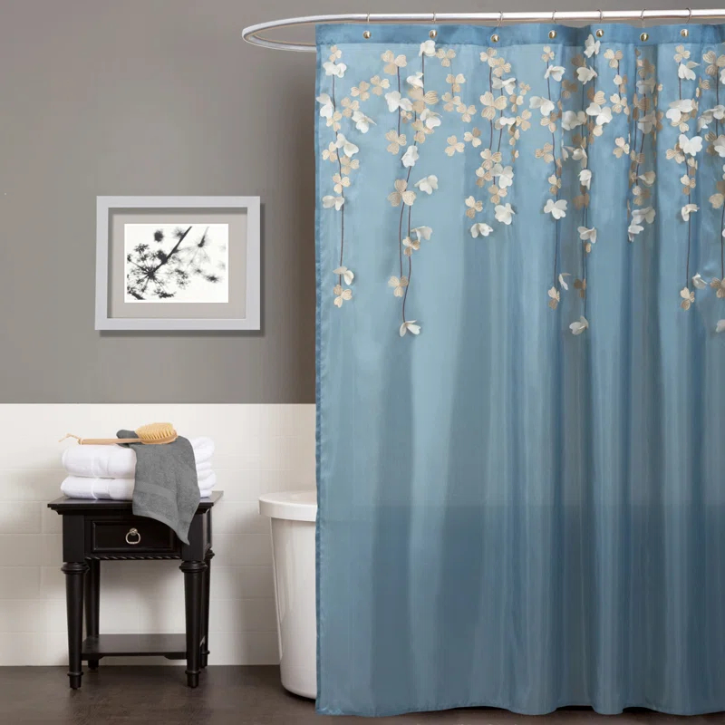Lush Decor Flower Drop Floral Shower Curtain