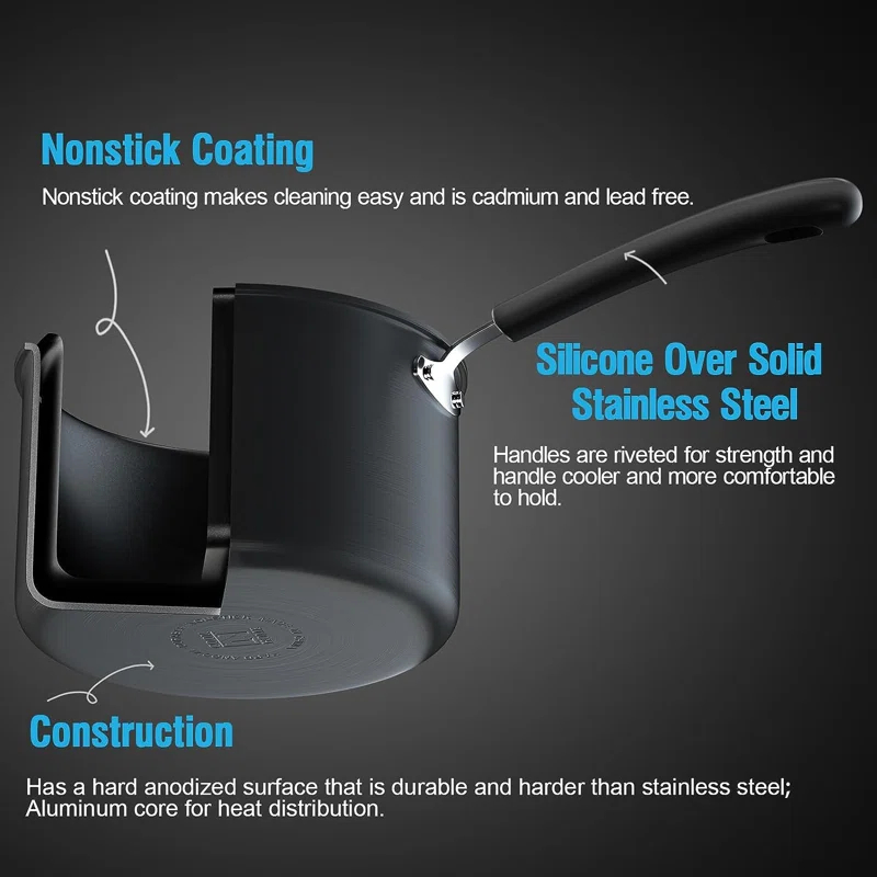 Cook N Home Cook N Home Professional Hard Anodized Nonstick Stockpot with Lid, Black