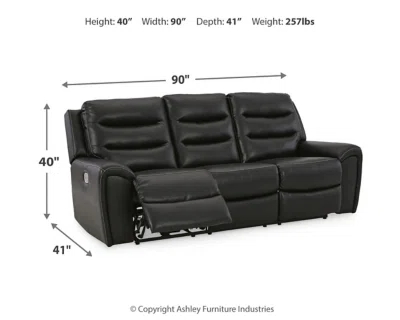 Suresh 90'' Faux Leather Power Reclining Sofa