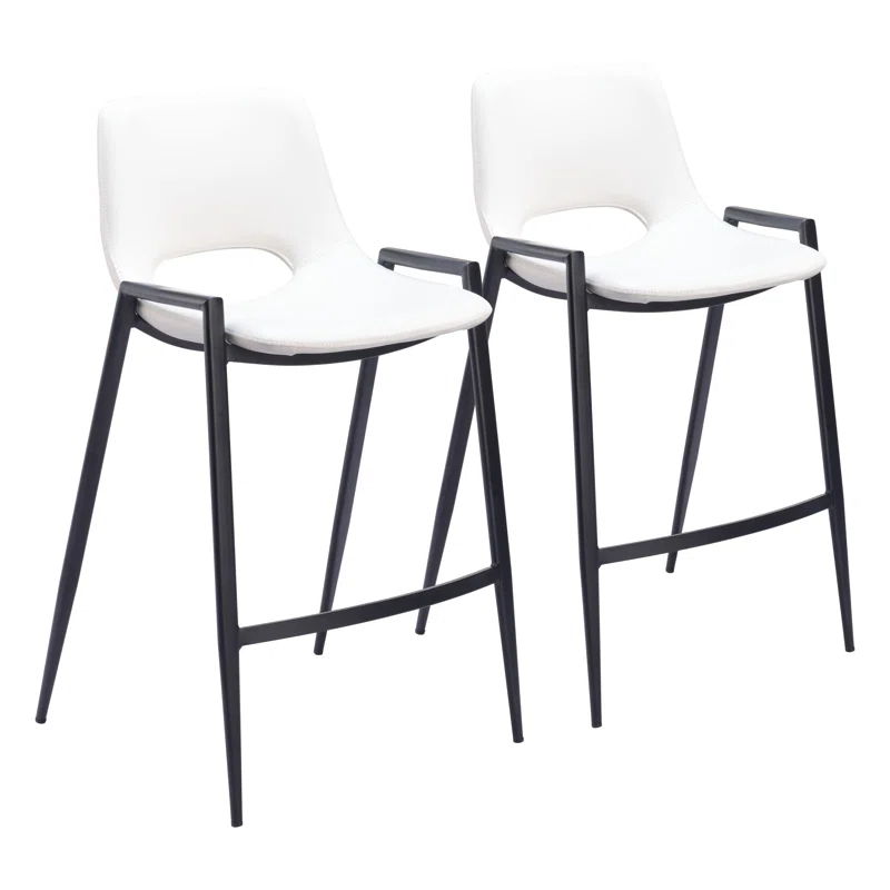 Desi Black Upholstered Counter Stool (Set of 2)