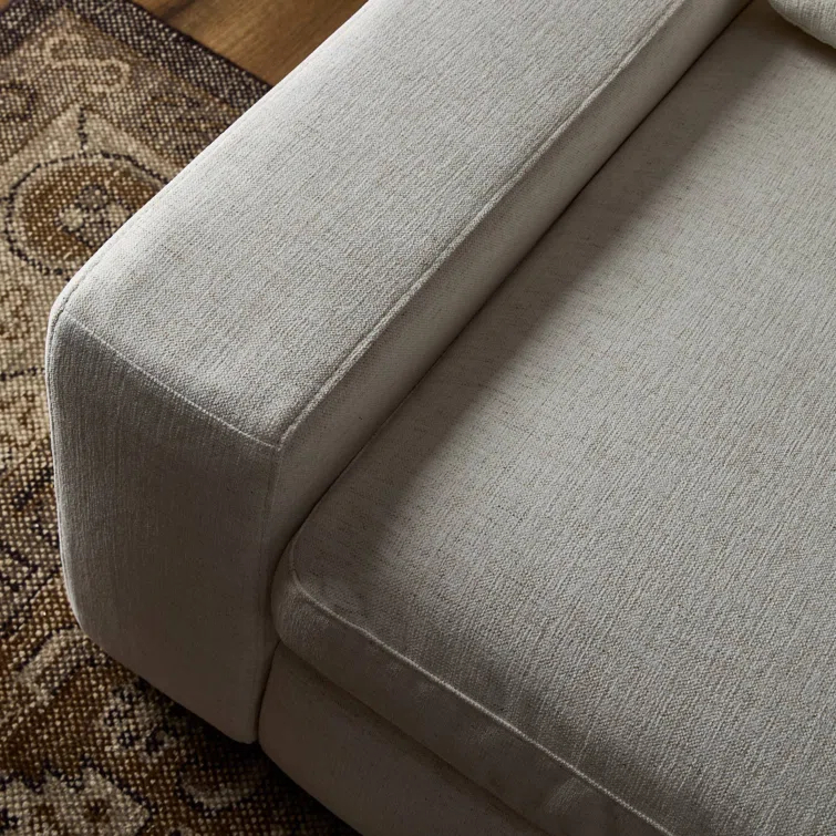 Snow White Crypton Velvet Track Arm Sofa, 89"