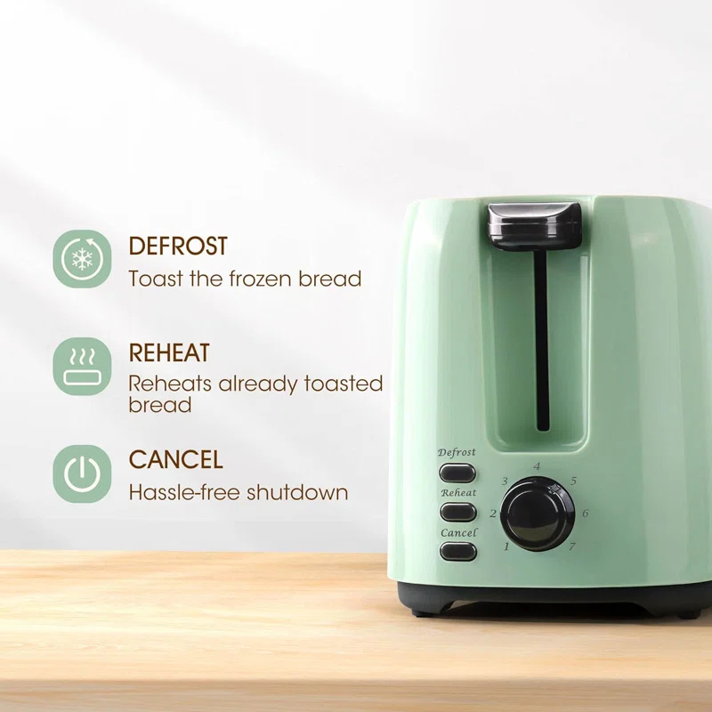 JADOOG 2 Slice Toaster, 1.3 Inches Wide Slot Bagel Toaster With 7 Shade Settings And Double Side Baking