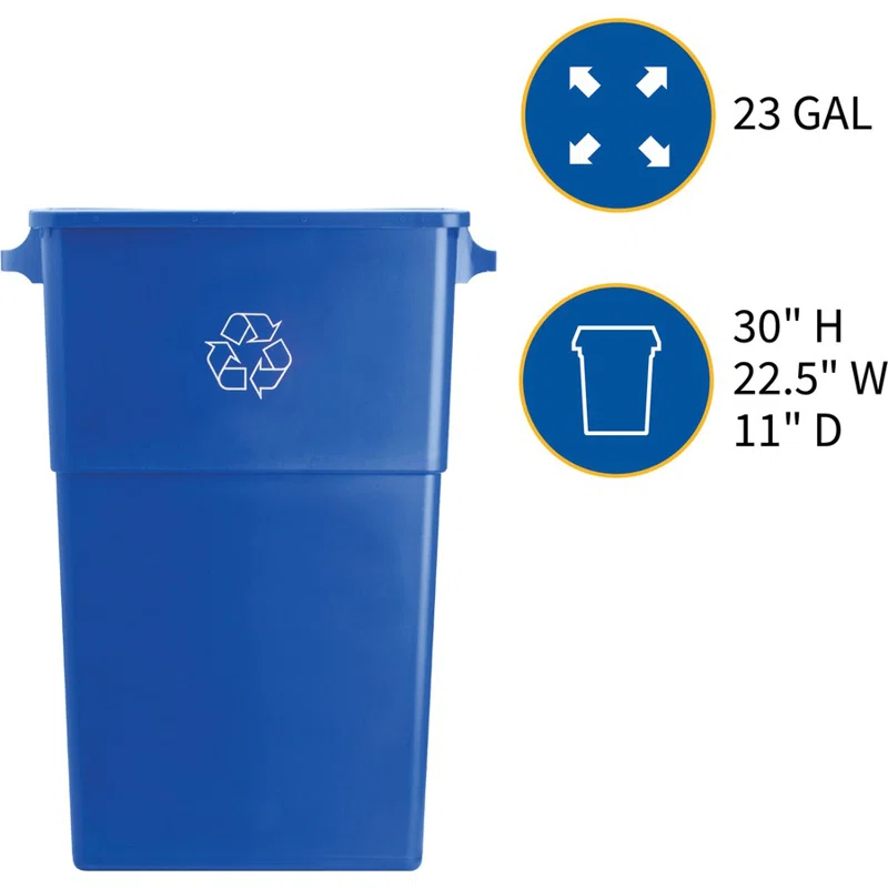 Genuine Joe Plastic Open Recycling Bin - 23 Gallons
