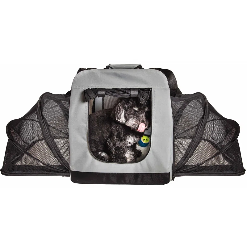 Pet Life 'Hounda Accordion' Metal Framed Soft-Folding Collapsible Dual-Sided Expandable Pet Dog Crate