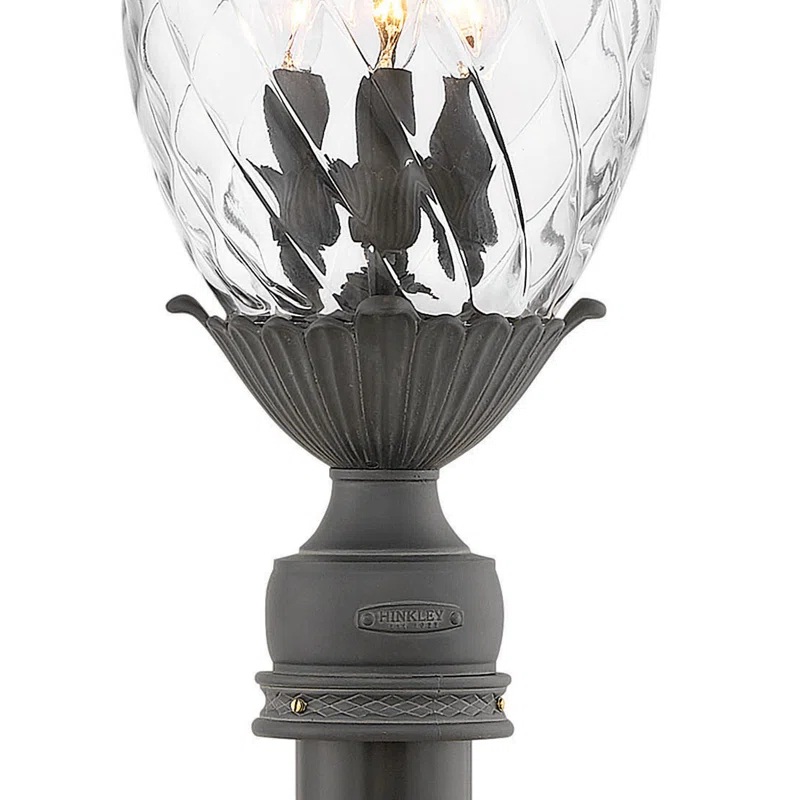 Museum Black 25.25" LED Post Lantern with Clear Optic Glass
