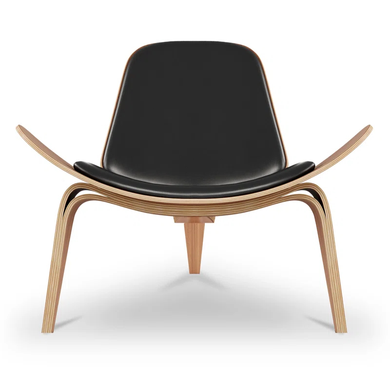 Modholic Modholic Arch Shell Chair, Black - Real Leather