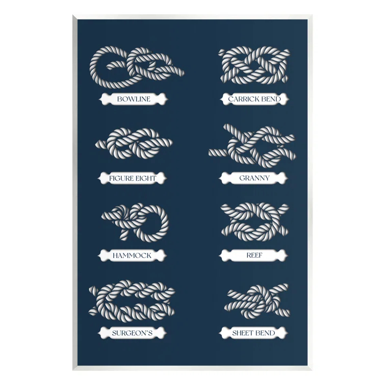 Stupell Industries Au-496-Giclee " Boating Knots Nautical Diagram " by Lil' Rue
