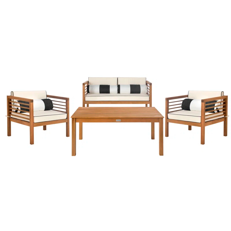 Wade Logan® Arlethe 5 Piece Rattan Sofa Seating Group with Cushions