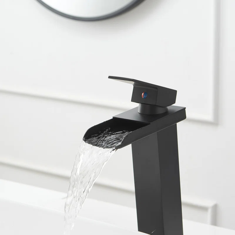 VIBRANTBATH 6009H-Black Vessel Sink Faucet Single-handle Bathroom Faucet with Drain Assembly
