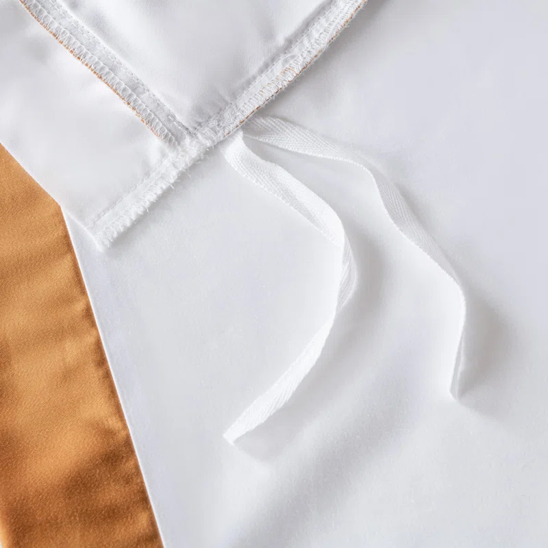 MeadowPark Luxury Cotton Sateen Bordered Duvet Cover Set, Hotel Collection