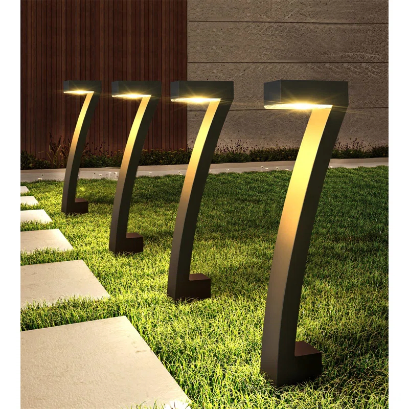 BTERAZ Black Solar Powered Integrated LED Acrylonitrile Butadiene Styrene Pathway Light