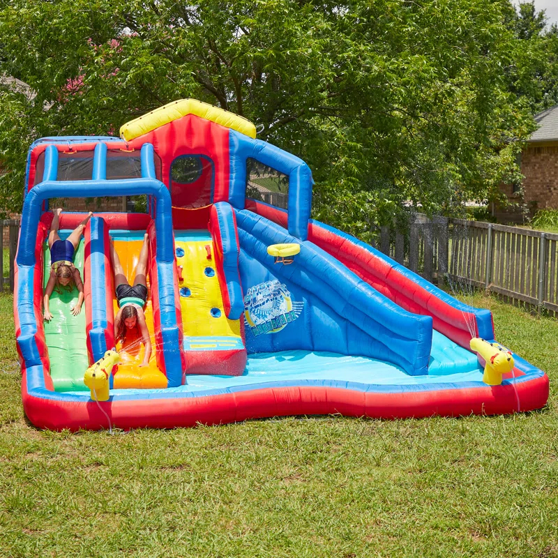 Banzai 16' x 16' Inflatable Water Slide with Air Blower