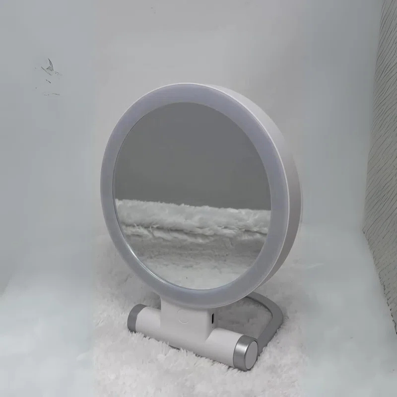 IMPRESSIONS VANITY · COMPANY Focus Tri Tone Travel Makeup Mirror with LED Lights, Dual Sided 10x Magnifying Mirror with 360 Tilt