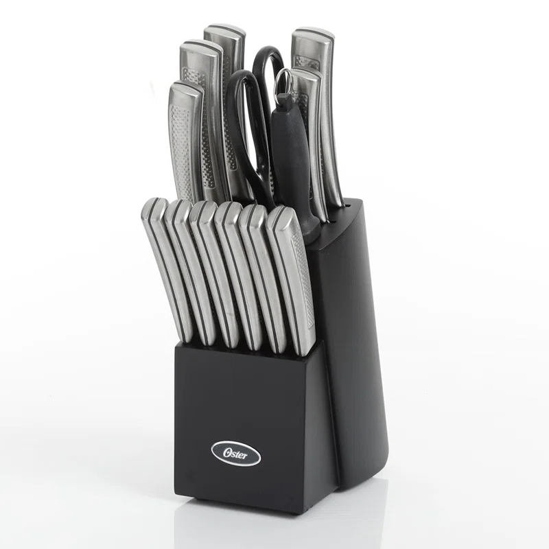 Oster Oster Wellisford Stainless Steel Kitchen Knife Cutlery Set With Block, 14 Piece