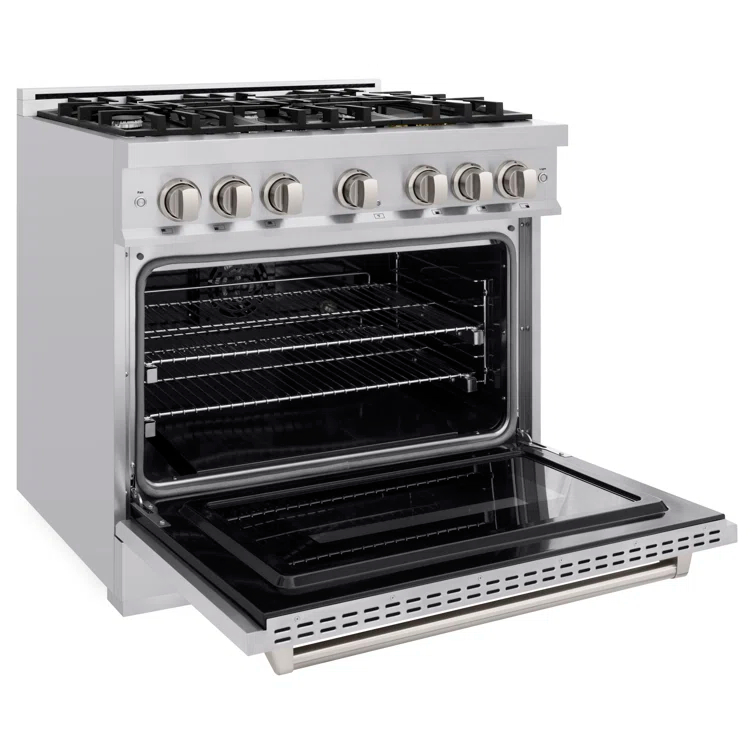 ZLINE ZLINE 36 in. 5.2 cu. ft. Classic Dual Fuel Range W/ 6 Burner Gas Cooktop & Electric Convection Oven in Stainless Steel (CDR36) CDR36
