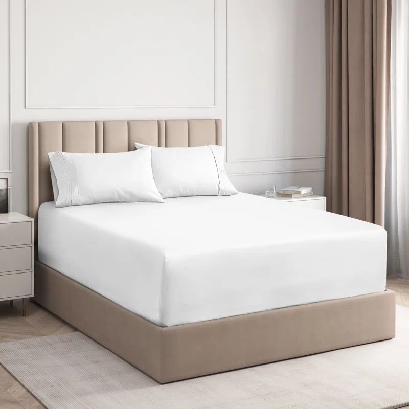 CGK Linens Extra Deep Pocket luxury Sheet Set - Solid Ultra Soft & Cooling Sheet Sets