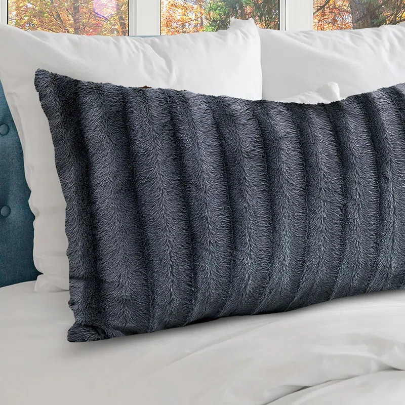 Cheer Collection Faux Fur Throw Pillow