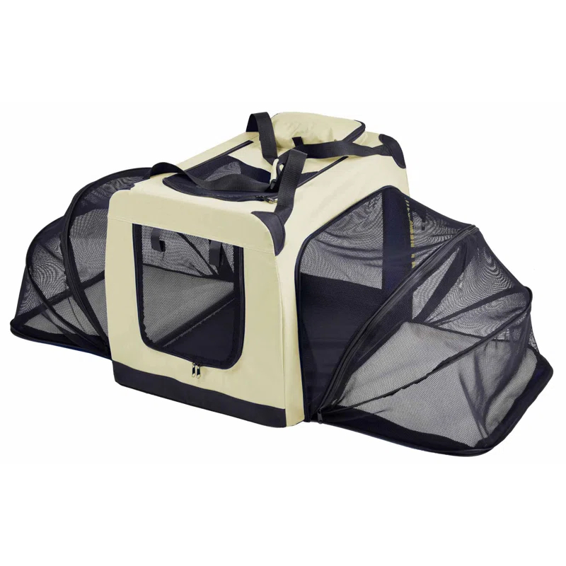 Pet Life 'Hounda Accordion' Metal Framed Soft-Folding Collapsible Dual-Sided Expandable Pet Dog Crate