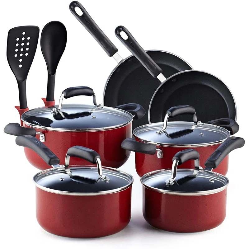 Cook N Home Cook N Home Non-Stick Aluminum Pots and Pans Kitchen Cookware Set 12 Piece