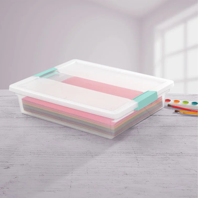 Sterilite Sterilite Plastic Stackable Storage Bin w/Clear Latch Lid (Set of 6)
