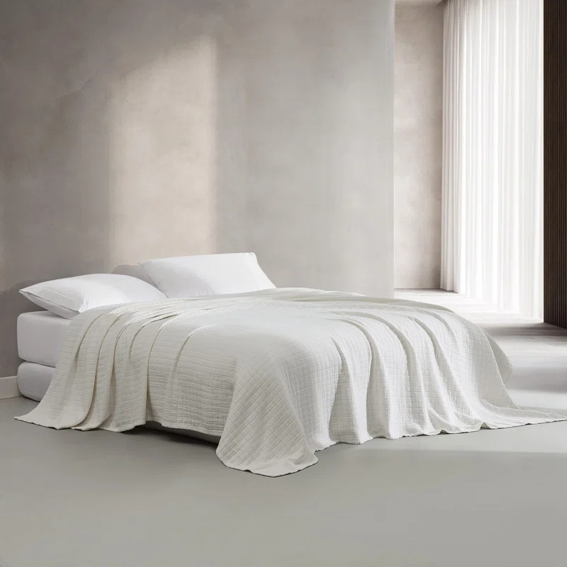 Calvin Klein Essential Garment Washed Solid Reversible Cotton Coverlet