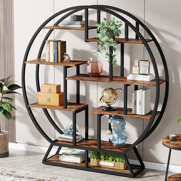 17 Stories Drino 63" H x 59" W Steel Geometric Bookcase