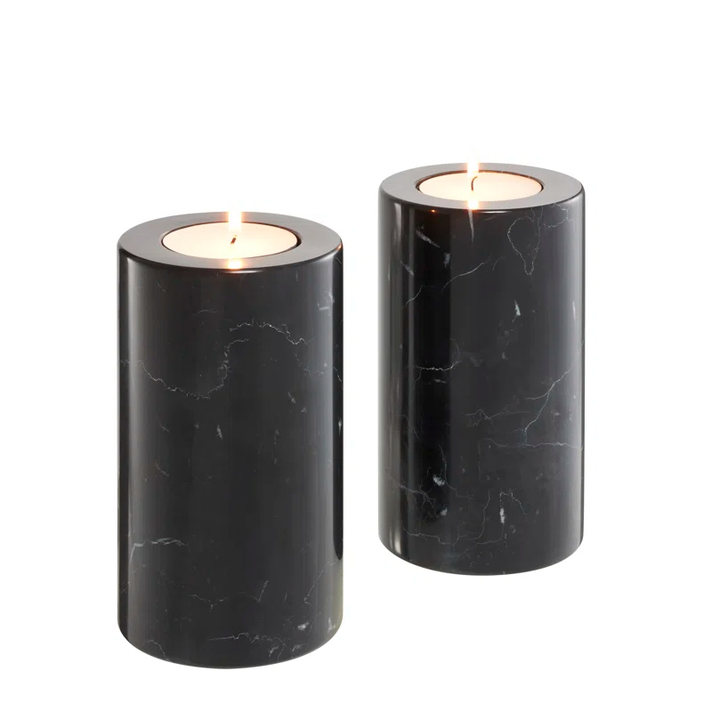 Eichholtz Tobor Marble Tabletop Candlestick (Set of 2)