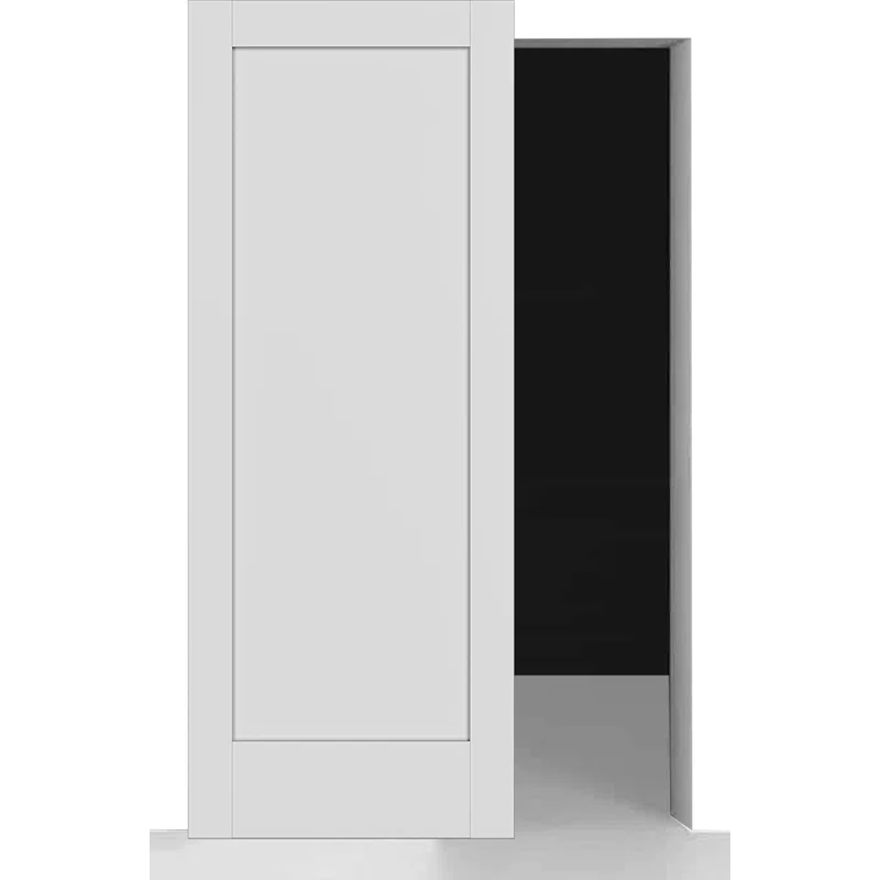 Belldinni Shaker 1 Panel Manufactured Wood Solid Core Sliding Hidden Barn Door Without Base Board with Installation Hardware Kit