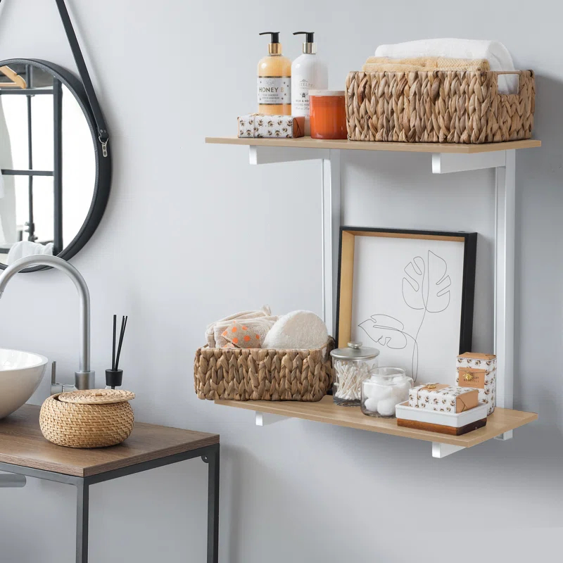 Delta Design delta 24" W Wood 2-Tier Adjustable Premium Wall Shelves