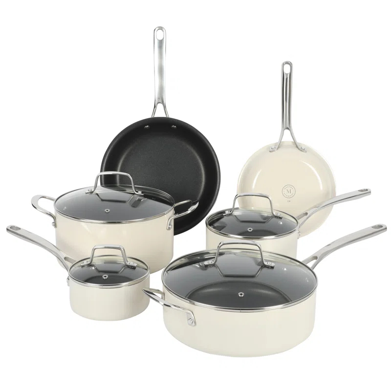 Martha Stewart Martha Stewart 10 Piece Hard-Anodized Aluminum Non Stick Cookware Set